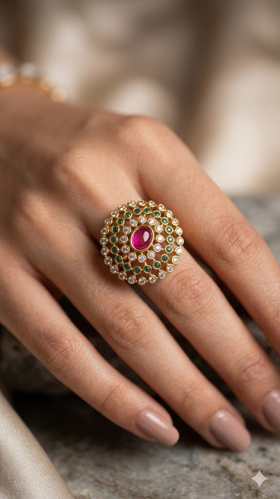Premium Flower Designer Matte Finished Ring Premium Flower Designer Matte Finished Ring