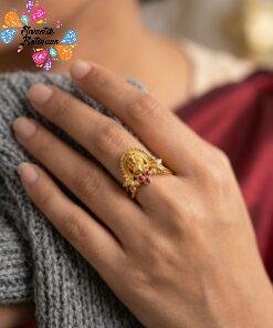 Premium Lakshmi Designer Matte Finished Ring