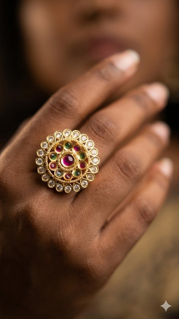 Premium Flower Designer Matte Finished Ring Premium Flower Designer Matte Finished Ring