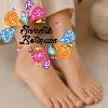 White And Green With Pink Mixed Antique Gold Anklet White And Green With Pink Mixed Antique Gold Anklet