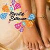Pink With Green And White Mixed Flower Designer Antique Gold Anklet