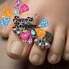 Floral Designer Oxidised Toe Rings