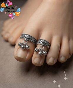 Leaf Designer Oxidised Toe Rings