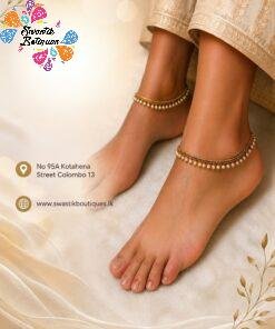 Premium White Pearl Designer Matte Finished Anklet