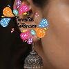 Floral Designer Oxidised Silver Jhumkha