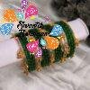 Premium Green Glass Bangles with Gold Kashmiri Bangles Premium Green Glass Bangles with Gold Kashmiri Bangles