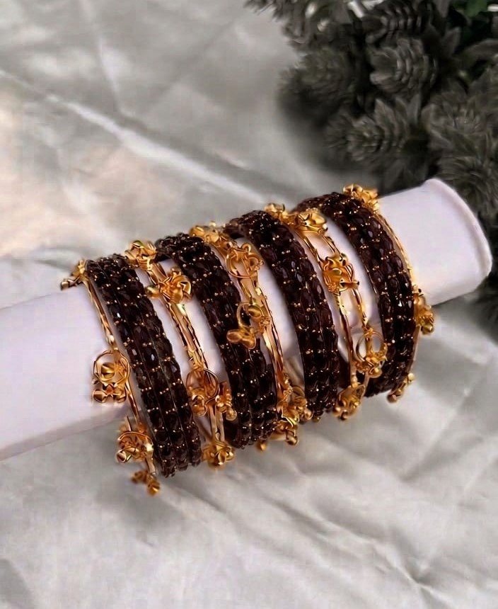 Premium Dark Maroon Glass Bangles with Gold Kashmiri Bangles Premium Dark Maroon Glass Bangles with Gold Kashmiri Bangles