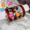 Premium Red Glass Bangles with Gold Kashmiri Bangles