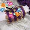 Premium Purple Glass Bangles with Gold Kashmiri Bangles