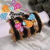 Premium Black Glass Bangles with Gold Kashmiri Bangles Premium Black Glass Bangles with Gold Kashmiri Bangles