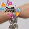 White Stone Designer Oxidised Silver Bangle with Jhumkha Hangings