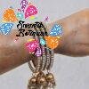 White Stone Designer Oxidised Gold Bangle with Jhumkha Hangings