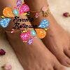 Premium Pink And Green Mixed Lotus Designer Matte Finished Anklet