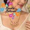 Lotus Designer White And Pink Stone Mixed Micro Gold Plated Long Chain Lotus Designer White And Pink Stone Mixed Micro Gold Plated Long Chain