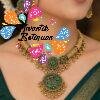 Peacock Designer Green Stone Matte Finished Necklace Peacock Designer Green Stone Matte Finished Necklace