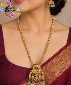 Lakshmi Designer White With Green Pearl Mixed Matte Finished Haram