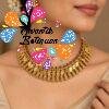 Premium Green With Pink Stone Matte Finished Elakkathali Chocker Necklace