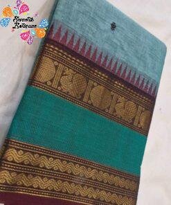 Light Aqua Blue with Teal Green And Maroon Premium Chettinad Cotton Saree Light Aqua Blue with Teal Green And Maroon Premium Chettinad Cotton Saree