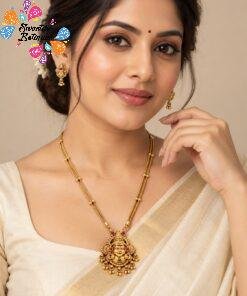 Perumal Face Designer Matte Finished Necklace