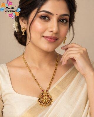 Perumal Face Designer Matte Finished Necklace