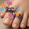 Pink Stone Designer Oxidised Toe Rings