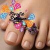 Flower Designer Purple Stone Oxidised Silver Toe Rings Flower Designer Purple Stone Oxidised Silver Toe Rings
