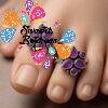 Flower Designer Purple Stone Oxidised Silver Toe Rings