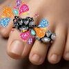 White Stone Designer Oxidised Silver Toe Rings