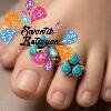 Sky Blue Stone Designer Oxidised Silver Toe Rings