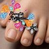 Flower Designer White Stone Oxidised Silver Toe Rings
