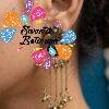 Peacock Designer Navy Blue Stone Oxidised Gold Premium Kashmiri Earrings