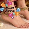 Premium Floral Designer Pink And Green Stone Matte Finished Bridal Anklet