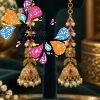 Premium Lakshmi Designer With White And Green Pearl Matte Finished Jhumka