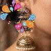 Premium Lotus Designer Gold Stone With White Pearl Oxidised Gold Jhumkha Premium Lotus Designer Gold Stone With White Pearl Oxidised Gold Jhumkha