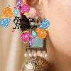 Premium Floral Designer Sky Blue Stone With White Pearl Oxidised Gold Jhumkha Premium Floral Designer Sky Blue Stone With White Pearl Oxidised Gold Jhumkha