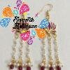 Deep Maroon Lotus Designer Meenakari Earrings