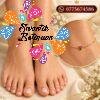 Premium Pink And Green Lotus Designer Antique Gold Anklet