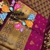 Floral Designer Deep Pink And Purple Premium Semi Silk Saree