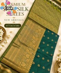Gold Weave Designer Dark Green And Olive Green Premium Semi Silk Saree