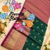 Floral Designer Green And Magenta Premium Semi Silk Saree