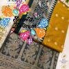Floral Designer Mustard Gold With Deep Peacock Blue Premium Semi Silk Saree