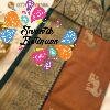 Deer Designer Rust Brown And Green Premium Semi Silk Saree