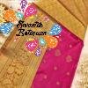 Floral Designer Magenta And Yellow Premium Semi Silk Saree