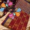 Peacock Designer Dark Maroon With Purple Premium Semi Silk Saree Peacock Designer Dark Maroon With Purple Premium Semi Silk Saree