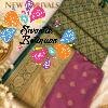 Floral Designer Onion Pink With Dark Green Premium Semi Silk Saree