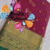 Flower Designer Deep Wine And Peacock Green Premium Semi Silk Saree