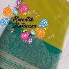 Floral Designer Parrot Green with Teal Green Premium Semi Silk Saree Floral Designer Parrot Green with Teal Green Premium Semi Silk Saree