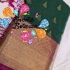 Floral Designer Green And Magenta Premium Semi Silk Saree Floral Designer Green And Magenta Premium Semi Silk Saree