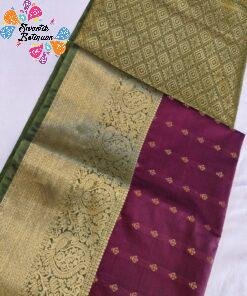Gold Weave Designer Deep Wine Maroon And Olive Green Premium Semi Silk Saree Gold Weave Designer Deep Wine Maroon And Olive Green Premium Semi Silk Saree