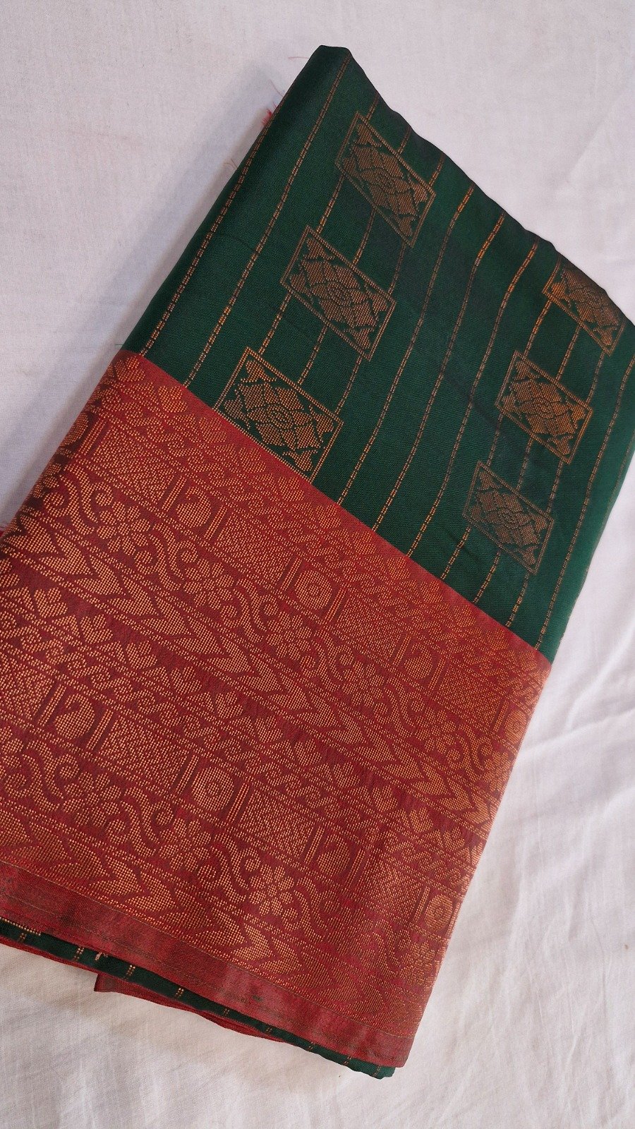 Floral Designer Dark Green With Dark Maroon Premium Semi Silk Saree Floral Designer Dark Green With Dark Maroon Premium Semi Silk Saree